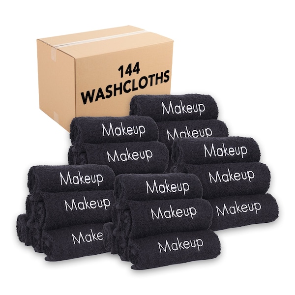 Monarch Coral Fleece Makeup Washcloth 13x13 Black - Case of 108 MU-BLACK - main